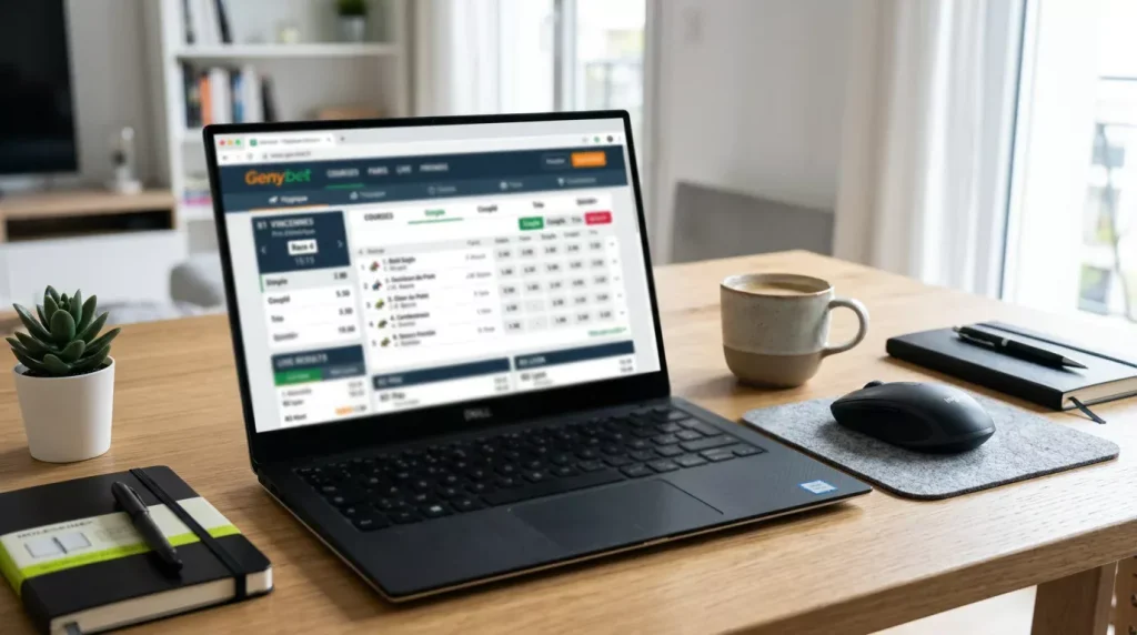 Interface de la plateforme Genybet pour les paris hippiques en ligne