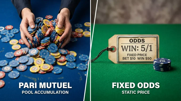Comparaison visuelle entre le système de pari mutuel et la cote fixe aux courses hippiques