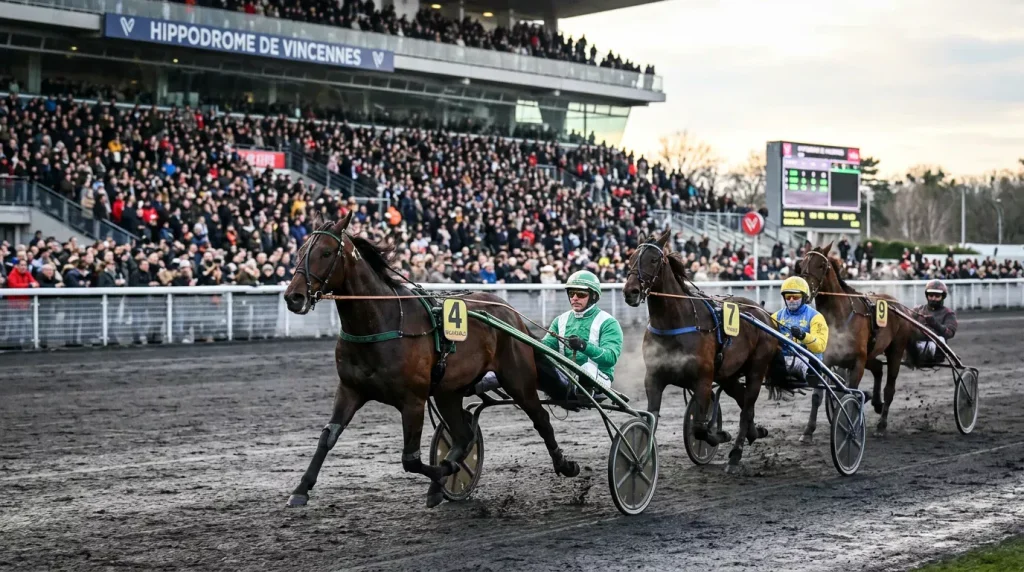 Départ du Prix d'Amérique Legend Race à l'hippodrome de Vincennes