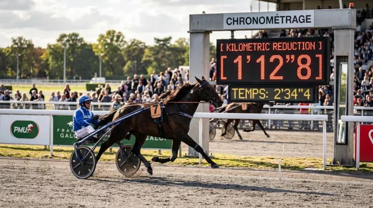 Chronométrage d'un trotteur sur piste avec affichage de la réduction kilométrique